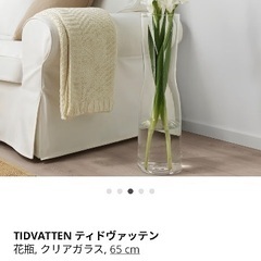  IKEA TIDVATTEN ティドヴァッテン 花瓶, クリアガラス, 65 cmの画像