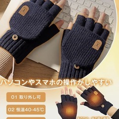 手袋 電熱グローブ ヒーター付き 両面発熱 柔らかい USB 通勤 通学の画像