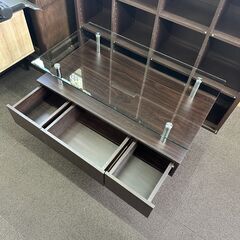 店頭引き渡し 中古 美品 ガラステーブル センターテーブル ローテーブル 机 家具 の画像