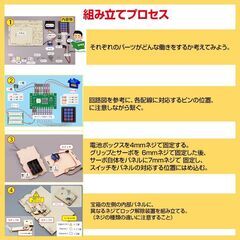 子供用 パスワード付き宝箱 組立キット 宝石箱 金庫 秘密 ミニロッカー 貯金箱 収納ボックス 工作 おもちゃ 小物入れ プレゼント 知育玩具 夏休みの画像