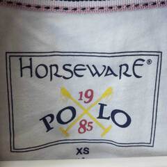 【未使用】HORSEWARE Tilly Jersey Polo 半袖ポロシャツ XS ホワイト/ネイビー レディース 乗馬 馬術の画像