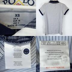 【未使用】HORSEWARE Tilly Jersey Polo 半袖ポロシャツ XS ホワイト/ネイビー レディース 乗馬 馬術の画像