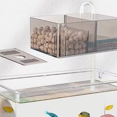 【新品】フィルター付き小型水槽、アクリル製アクアリウムタンク、フィルターとクォーツボール付き、オフィス・リビング・玄関などあらゆるシーンに最適、静かで透明（ポンプ別売り）の画像