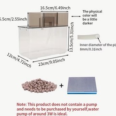 【新品】フィルター付き小型水槽、アクリル製アクアリウムタンク、フィルターとクォーツボール付き、オフィス・リビング・玄関などあらゆるシーンに最適、静かで透明（ポンプ別売り）の画像