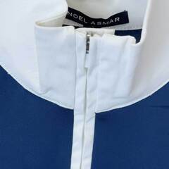 【未使用】NOEL ASMAR ノエルアスマール ポロシャツ 半袖 ライディングシャツ XS インディゴ AE2024 レディース 乗馬 馬術の画像