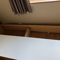 売切りセール！美品 ニトリ シングルベッド引出し付き  サファリ3 ボンネルコイルスプリングマットレス付きの画像