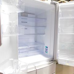 【JM900】SHARP シャープ プラズマクラスター冷蔵庫 (465L・フレンチドア) 6ドア ブライトシルバー SJ-PF47B-S 自動製氷機能付きの画像