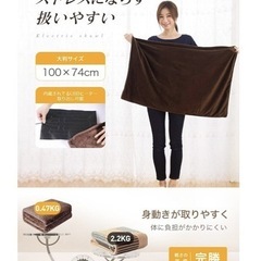 【新品未使用】電気毛布 電気ひざ掛け ブラウン 100×74cm 電気ブランケット 掛敷兼用 タイマー 自動オフ アウトドア 車中泊 の画像