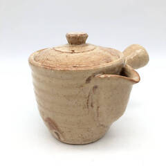 ss7963　 萩焼 萩城窯 お茶セット 急須＆湯呑6客 共箱付 茶器7点セット 茶器揃 汲み出し 湯飲み茶碗 お茶 陶器 和風 焼き物 食器 陶焔工房 工芸品 きゅうす ゆのみ 萩焼 中古の画像