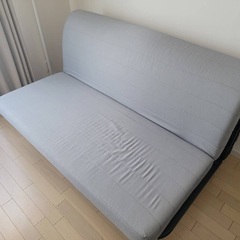ソファー IKEA ソファーベッド LYCKSELE LÖVÅS（リクセーレ ローボース） ヴァンスブロー ダークグレーカバー付きの画像