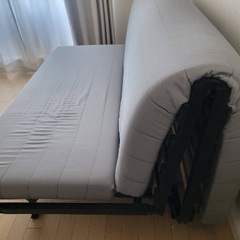 ソファー IKEA ソファーベッド LYCKSELE LÖVÅS（リクセーレ ローボース） ヴァンスブロー ダークグレーカバー付きの画像