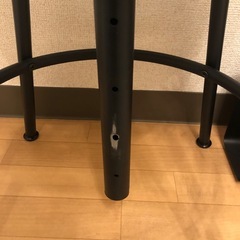 IKEA　ウッド×スチール脚　スツールの画像