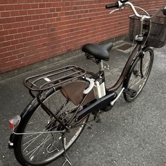 BRIDGESTONE assista アシスト自転車 ブラウン前面バスケット付きの画像