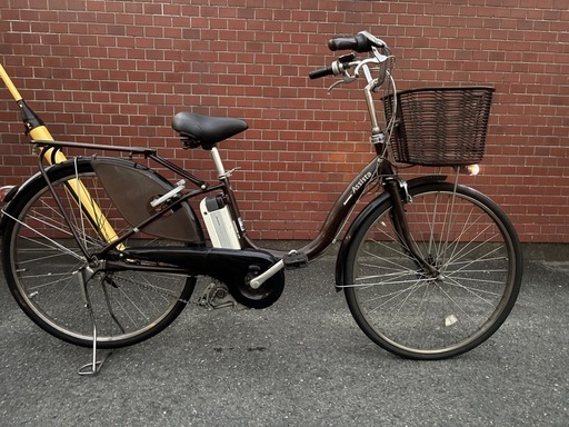 BRIDGESTONE assista アシスト自転車 ブラウン前面バスケット付き
