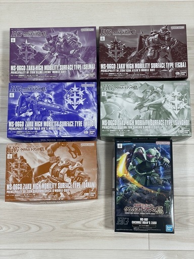 高機動型ザク5体+ドアン専用ザク 新品未組立