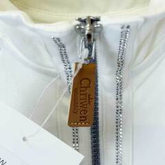 【未使用】Chriwen クリューベン ハーフジップ 長袖 ライディングシャツ Nancy S ホワイト レディース 乗馬 馬術の画像