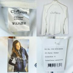【未使用】Chriwen クリューベン ハーフジップ 長袖 ライディングシャツ Gladys S ホワイト レディース 乗馬 馬術の画像
