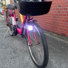 Panasonic gyuttoピンク 電動アシスト自転車 チャイルドシート付きの画像