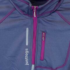 Just Togs ハーフジップ 長袖 ライディングシャツ AIR COOL SPORT RIDER S グレー レディース 乗馬 馬術の画像