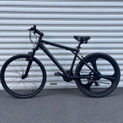 【7万で購入】マウンテンバイク 黒 26インチ 美品 マットブラック 極太タイヤ 高級名門シマノ社製変速搭載 MTB　BMX ビーチクルーザー ファットバイク クロス ピスト ロードお洒落 自転車【早い者勝ち】の画像