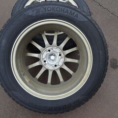 【中古】アルミホイール+スタッドレスタイヤ 15インチ 4本セット 転がし用にの画像