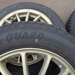 【中古】アルミホイール+スタッドレスタイヤ 15インチ 4本セット 転がし用にの画像