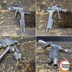 【久留米】【引き取り限定】【中古品】meiji 明治機械製作所 FS-G05 スプレーガン (平吹き) ＋ アネスト岩田 AJR-02L-VG L形手元圧力計 説明書・箱付の画像