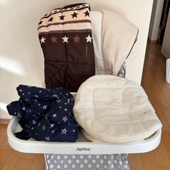 【Aprica】ハイローベッド＆チェア パノラマ（ベージュ）手動・高さ調節可の画像