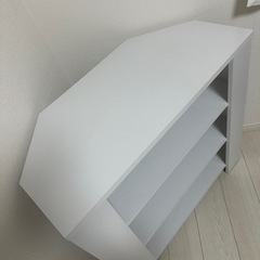 新品　テレビ台　白　ハイタイプ　角置きの画像