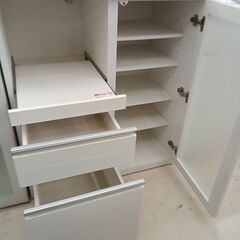 リユースのサカイ栃木店★ジモティ割あり★  レンジ台 ホワイト W88×D53.5×H101 クリーニング済み TC11692の画像