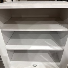 キャビネット　ホワイト　ガラス扉の画像