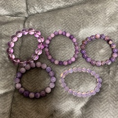 天然石ブレスレット パワーストーンブレスレット 紫系 (各3000円)の画像