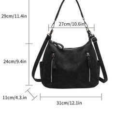 新品未使用品✨グレーPUレザー 大容量ショルダーバッグ スタッズ＆ジッパーデザイン　定価¥3,763の画像