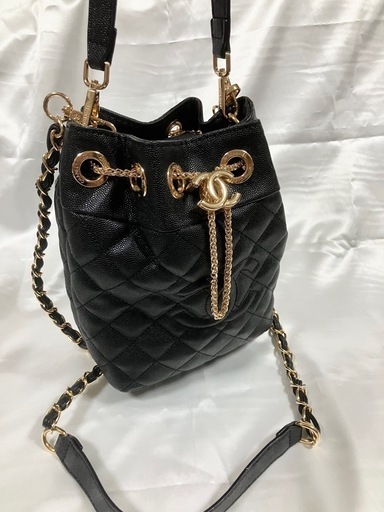 CHANEL シャネル ノベルティ 巾着ショルダーバッグ ブラック　②