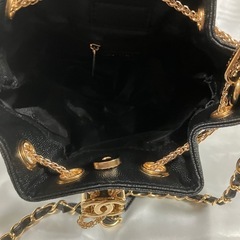CHANEL シャネル ノベルティ 巾着ショルダーバッグ ブラック　②の画像