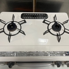 グリル未使用 Rinnai 2口 ガスコンロ ガステーブル RT33NJH DCM01BEL 左強火 LPガス用 プロパン 2019年3月製 ホース付 ④の画像