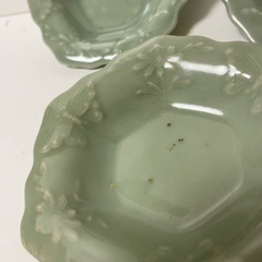 三田青磁　骨董　江戸〜明治　小皿　豆皿　希少　アンティーク　古道具の画像