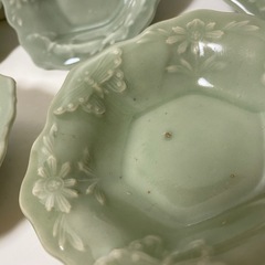 三田青磁　骨董　江戸〜明治　小皿　豆皿　希少　アンティーク　古道具の画像