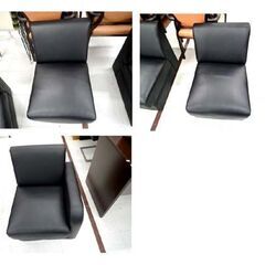 コーナーソファ ５点セットＬ字ソファ合皮 ブラック 応接ソファ ローソファ 苫小牧西店の画像