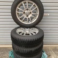 No.169スタットレスタイヤ155/65R13 4H PCD100 アルミホイール付4本セットの画像