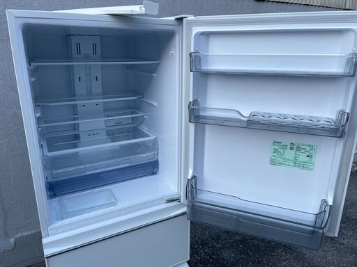 ★動作〇★ 清掃済 保障有 冷蔵庫 三菱 MR-CG33G-W1 330L 2022年製 ガラス 3ドア ノンフロン 冷凍冷蔵庫