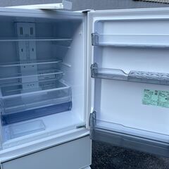 ★動作〇★ 清掃済 保障有 冷蔵庫 三菱 MR-CG33G-W1 330L 2022年製 ガラス 3ドア ノンフロン 冷凍冷蔵庫の画像