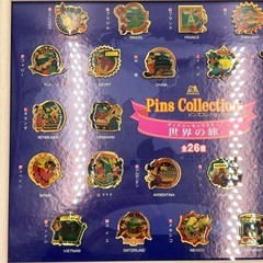 [全26種] 森永 MORONAGA 2001年 ディズニー 世界の旅コレクション ピンバッジ ピンズコレクションチョコ 額入りの画像