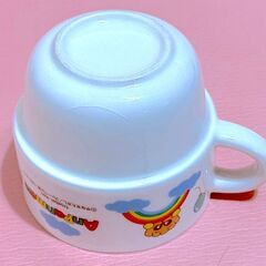 【アンパンマン 白磁コップ】レインボー柄｜陶器製 子ども用マグカップ｜フレーベル館 正規品の画像