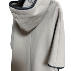 GU フーディーポンチョ　コート　ブラウン　レディース　美品の画像