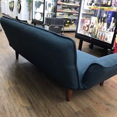 【ジャングルジャングル広陵店】家具　ソファー　リクライングソファー　ブルー　【ジモティー特別価格！！】の画像