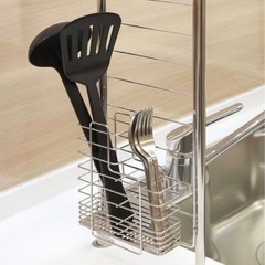 【ニトリ SUSシリーズ】シンク上 水切りラック一式 伸縮タイプ ステンレス製｜すぐ使えますの画像
