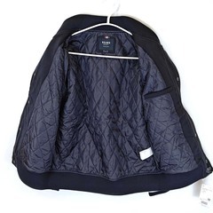 【未使用】BEAMS HEART ビームスハート 胸ジップ スタジアム ブルゾン スタジャン ジャケット S ネイビー 42-18-0080-147 メンズの画像