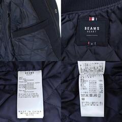【未使用】BEAMS HEART ビームスハート 胸ジップ スタジアム ブルゾン スタジャン ジャケット S ネイビー 42-18-0080-147 メンズの画像