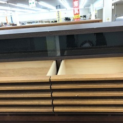 ★限定SALE20%OFF★《尼崎市/リサイクルショップドリーム次屋店》ガラススライド扉　テレビボード　DBR×BRW☆尼崎市若王寺☆の画像